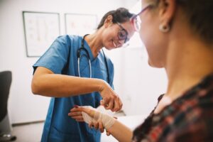 Registered Nurse working in a clinical