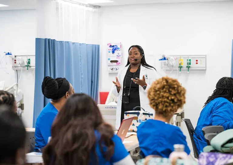 Nursing School Faculty In Lab