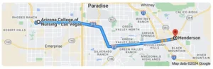 Driving directions from Henderson to Nursing School in Nevada