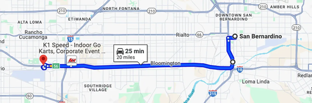 Nursing degree campus directions from San Bernadino California to Arizona College of Nursing - Ontario