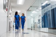 Nursing Program students walking in hallway earning their BSN Degree at AZCN
