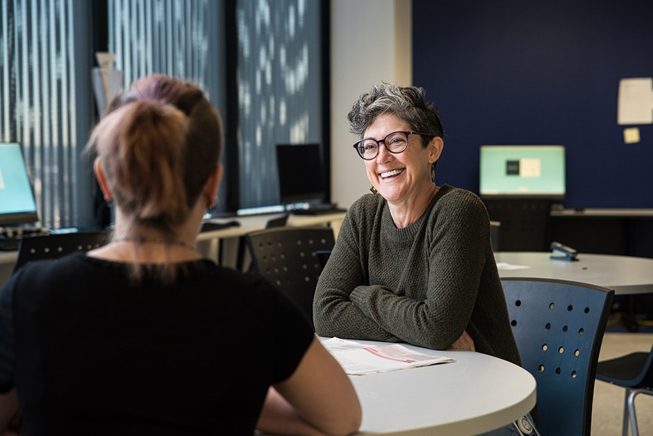 Faculty member mentors a nursing program student at our nursing school