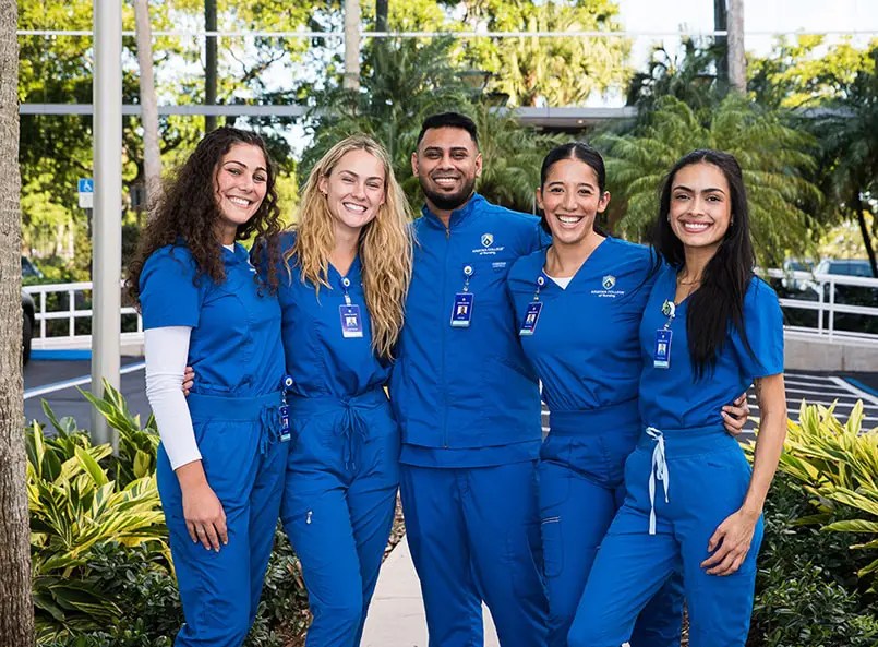 Nursing program students on campus at Arizona College of Nursing