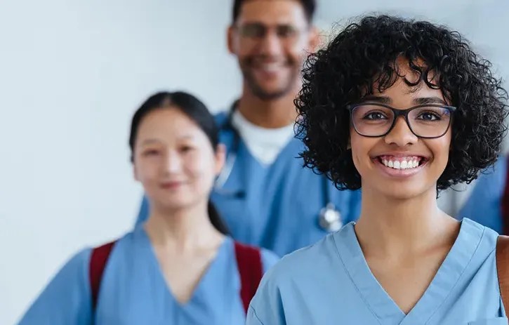 nursing school students close up