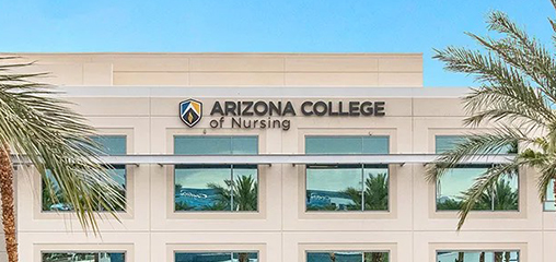 Arizona College of Nursing Sign on Campus Building