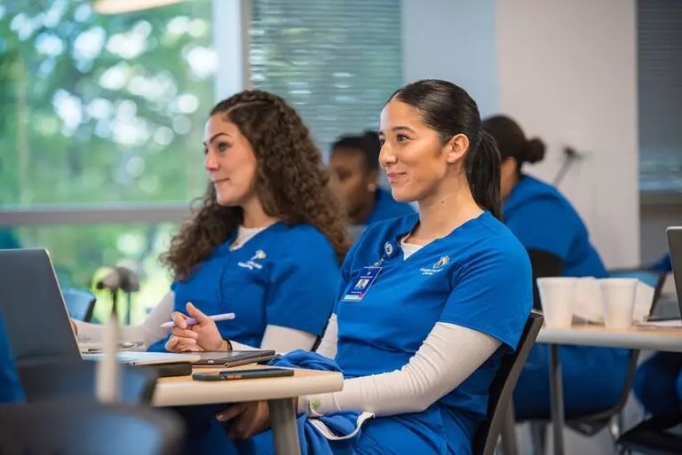 Nursing Program Students in class with laptop