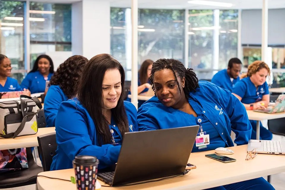 Florida Nursing School BSN program Students In Class With Computer