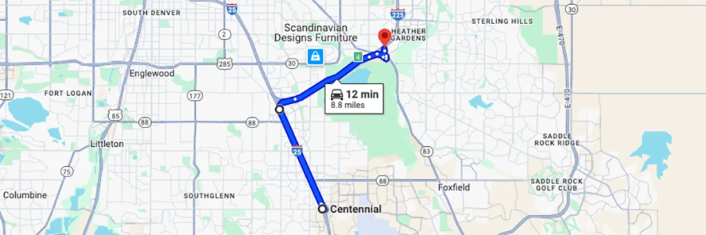 Nursing degree campus directions from Centennial CO to Arizona College of Nursing - Aurora