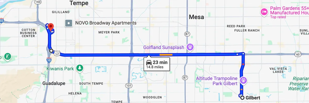 Nursing degree campus directions from Gilbert to Arizona College of Nursing - Tempe