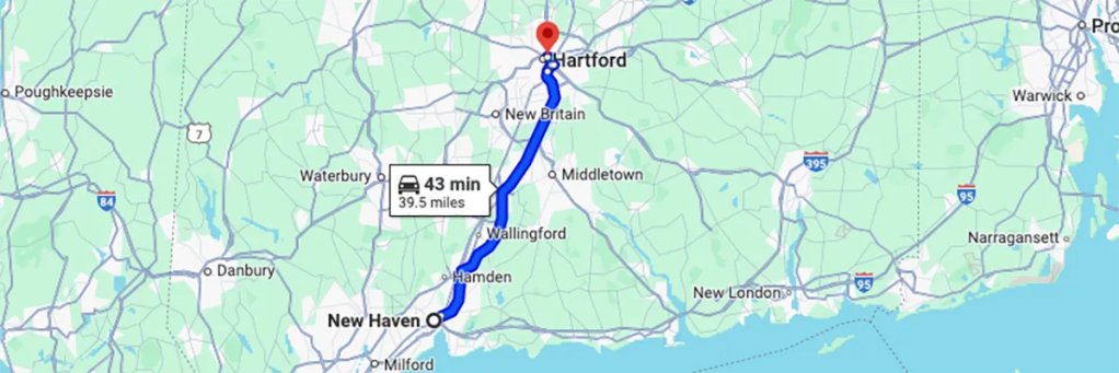 Nursing degree campus directions from New Haven CT to Arizona College of Nursing - Hartford