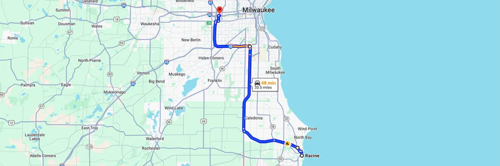 Nursing degree campus directions from Racine WI to Arizona College of Nursing - Milwaukee