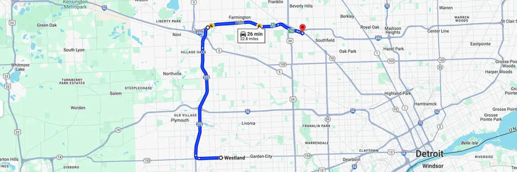 Nursing degree campus directions from Westland Michigan to Arizona College of Nursing - Southfield