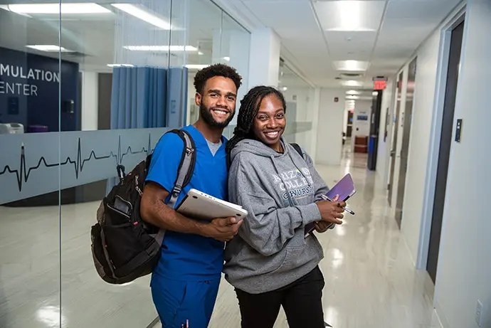 Nursing School Students On Campus