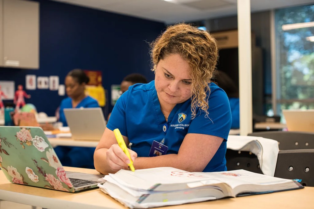 Student Studying for BSN Degree