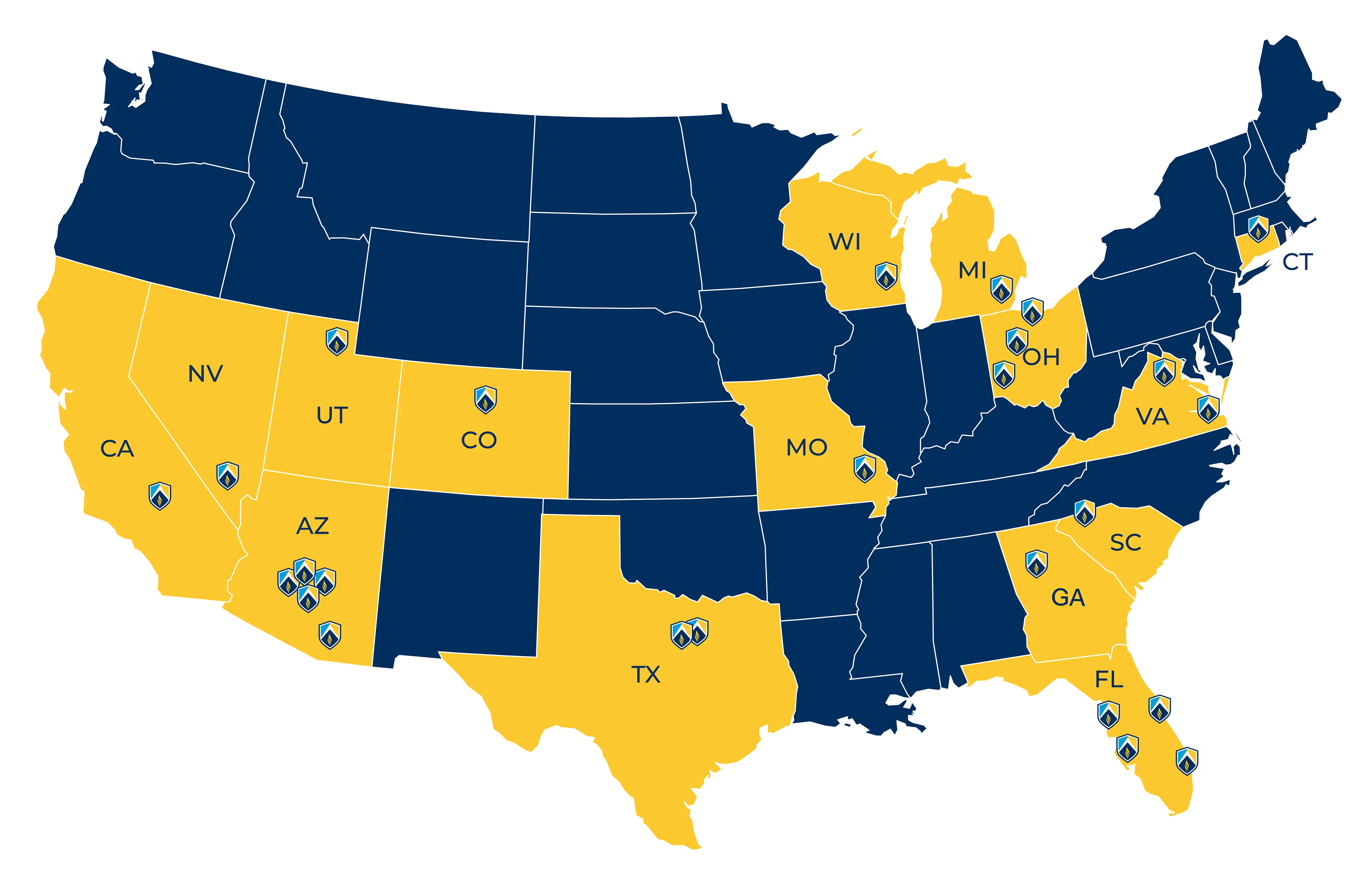 MAP of AZCN Campus Locations