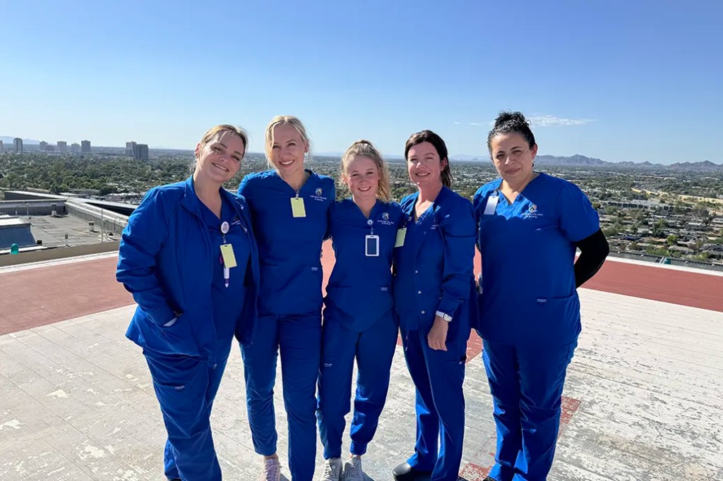Laura Werner with fellow nursing students during nursing program