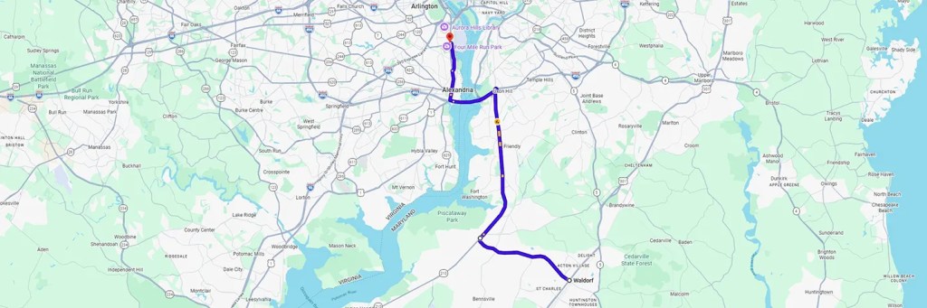 Map Directions from Waldorf MD to AZCN Arlington