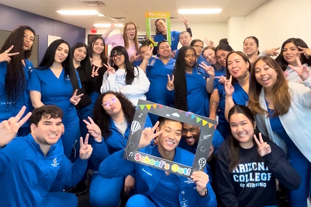 Nursing School Students Celebrating at AZCN